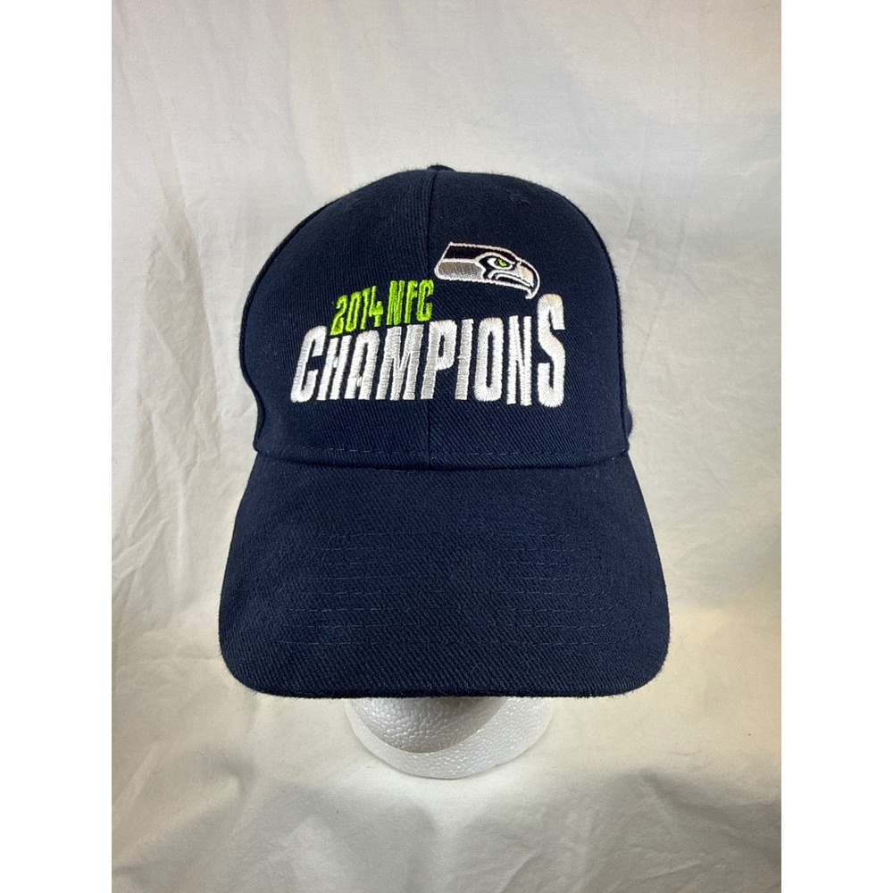Fan Favorite Seattle Seahawks 2014 NFC Champions Hat Navy Blue Adjustable Cap